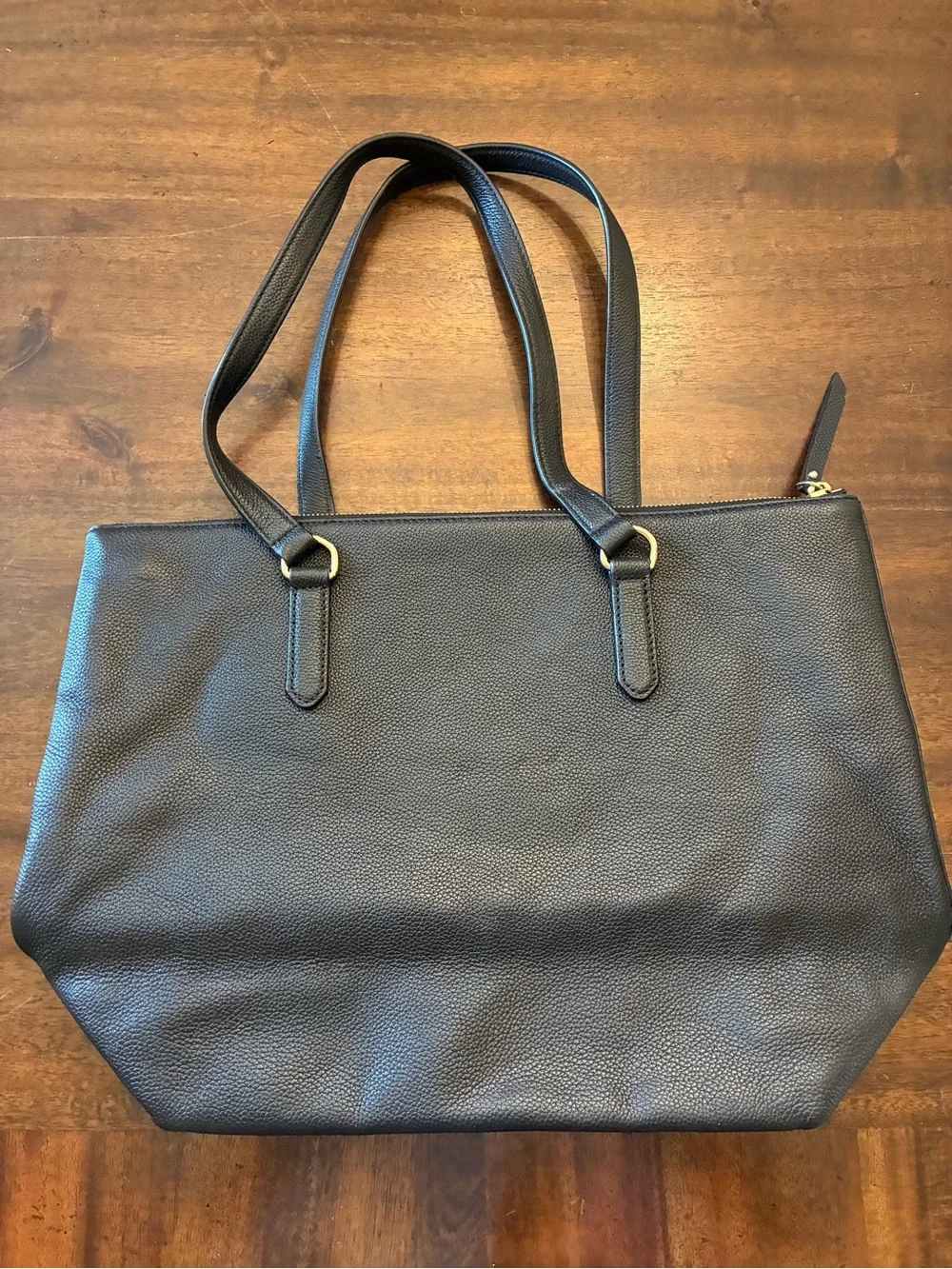 Kate Spade Larchmont Avenue Logo Penny Tote Bag Leather Purse Black